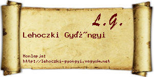 Lehoczki Gyöngyi névjegykártya