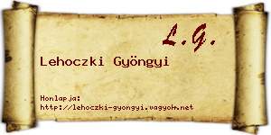 Lehoczki Gyöngyi névjegykártya